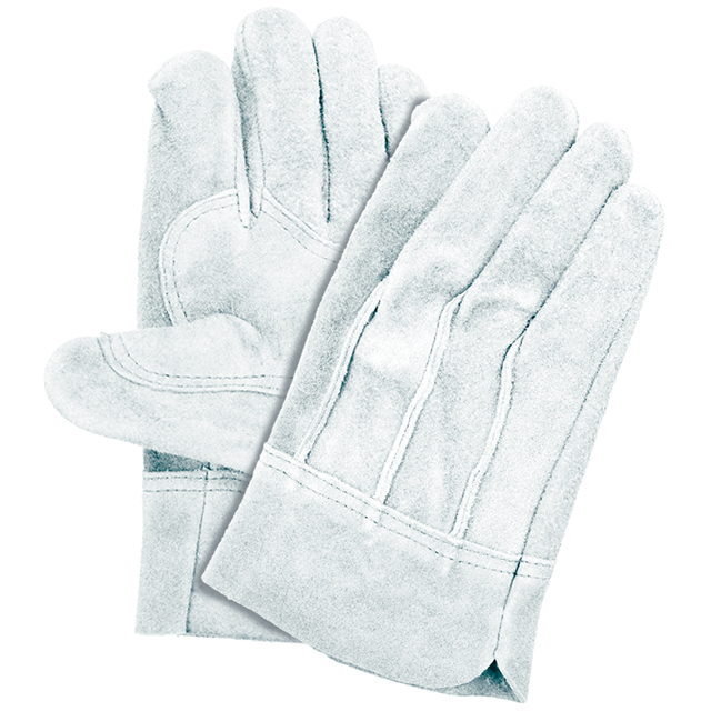 牛本革手袋 KS472 ダブルパーム 背縫い 白皮 Lサイズ 10双入