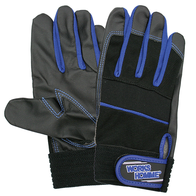合成皮革手袋 2610 MPﾌｧｲﾊﾞｰ ブルー Mｻｲｽﾞ(10双入)