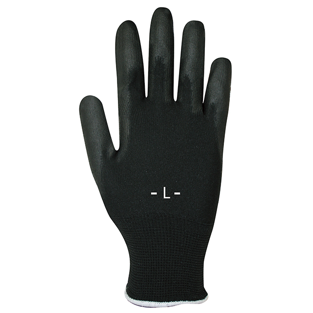 ｳﾚﾀﾝｺｰﾃｨﾝｸﾞ手袋 1530 ｳﾚﾀﾝﾊﾟｰﾑ 13G 黒 背抜き L (10双入)