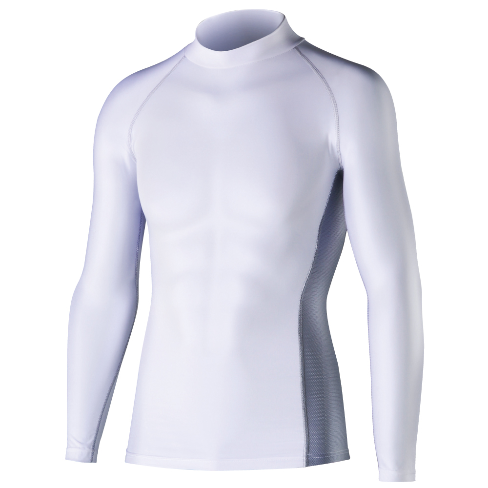 冷感・消臭 パワーストレッチ 長袖ハイネックシャツ JW-625 ホワイト 3Lサイズ 1枚