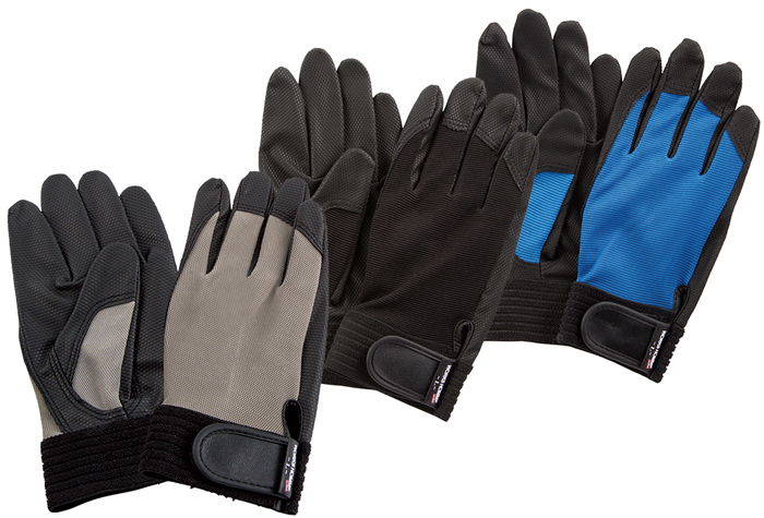 合成皮革手袋 2500 LLｻｲｽﾞ(3双組ｱｿｰﾄ(グレー、ブラック、ブルー)×5