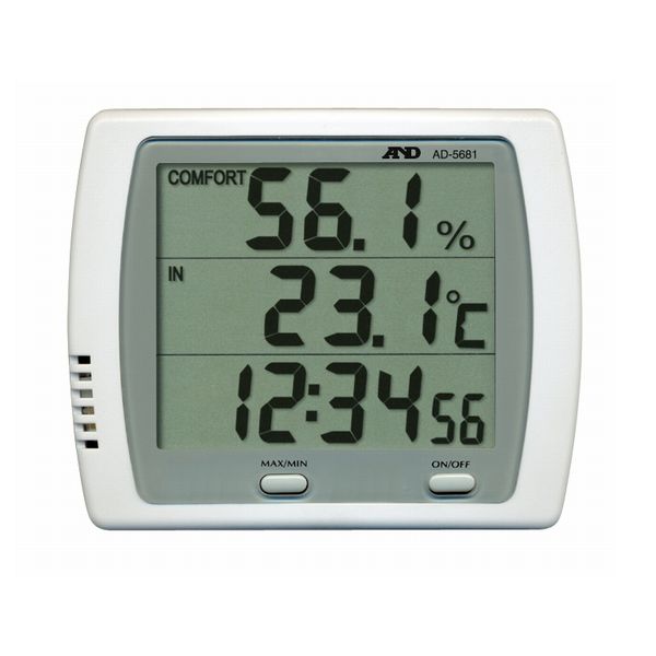 時計付温湿度計 AD-5681