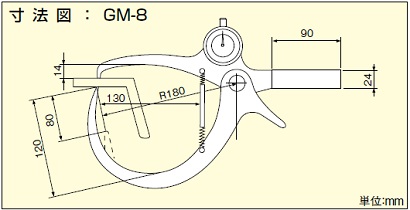 外測ダイヤルキャリパゲ-ジGM-8