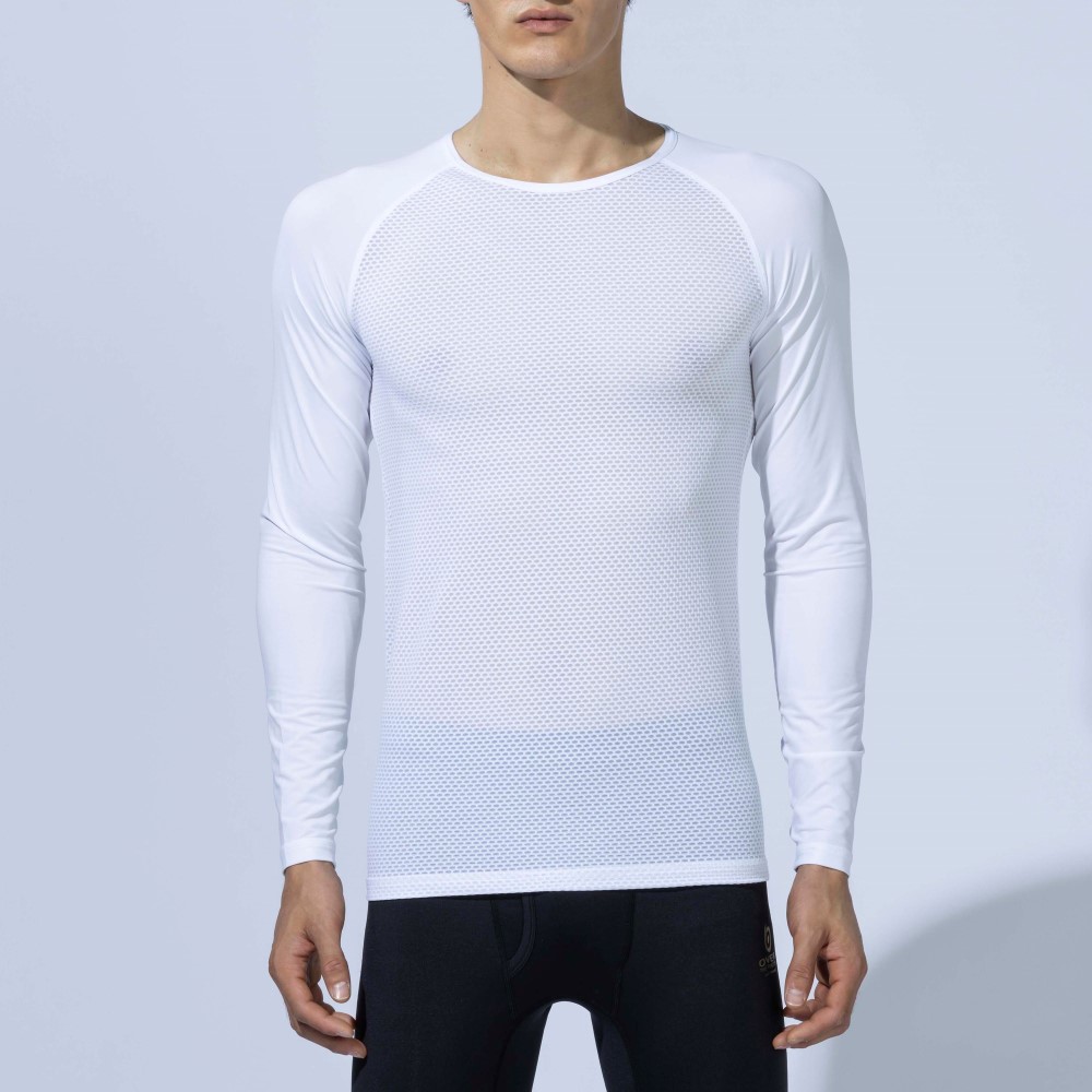 BT冷感３Dファーストレイヤー UVカットスリーブ クルーネックシャツ JW-715 ホワイト LLサイズ