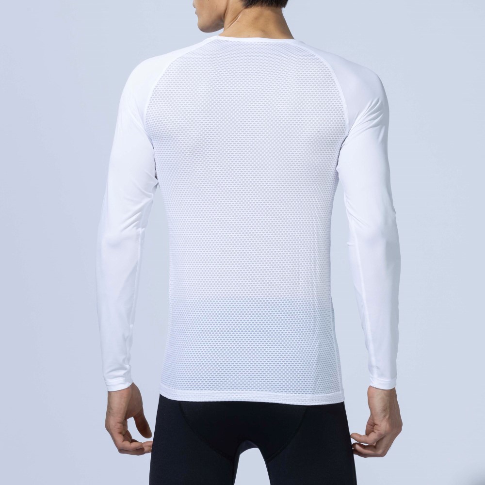 BT冷感３Dファーストレイヤー UVカットスリーブ クルーネックシャツ JW-715 ホワイト 3Lサイズ