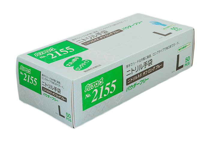 No.2155 ニトリルタフロング ブルー PF L 50枚×12箱 | コクゴeネット