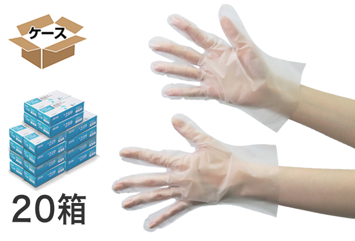 TPEのびのび使い捨て手袋 No2310 フィットクリア M(200枚×20箱)