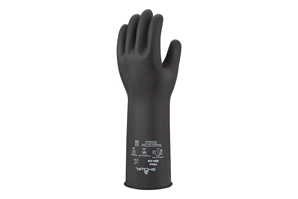 化学防護手袋(フッ素ゴム製) No.890 XLサイズ 【JIS T 8116準拠品】