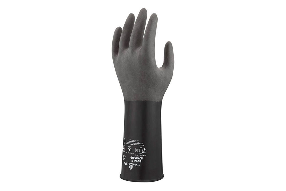 化学防護手袋(ブチルゴム製) No.874R  XLサイズ 【JIS T 8116準拠品】