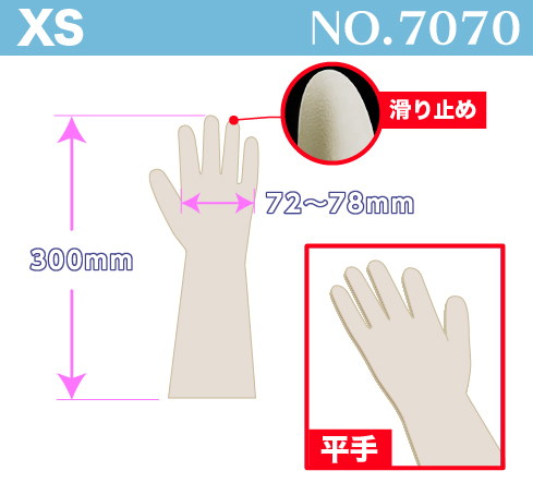 No7070ラボラテックスクリーングローブ　ＰＦ ＸＳサイズ　(100枚×10袋)