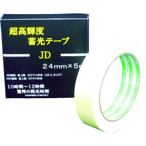 超高輝度蓄光ﾃｰﾌﾟ JIS-JD級 0.6mm×24mm×5m ｸﾞﾘｰﾝ NB-2405D | コクゴeネット