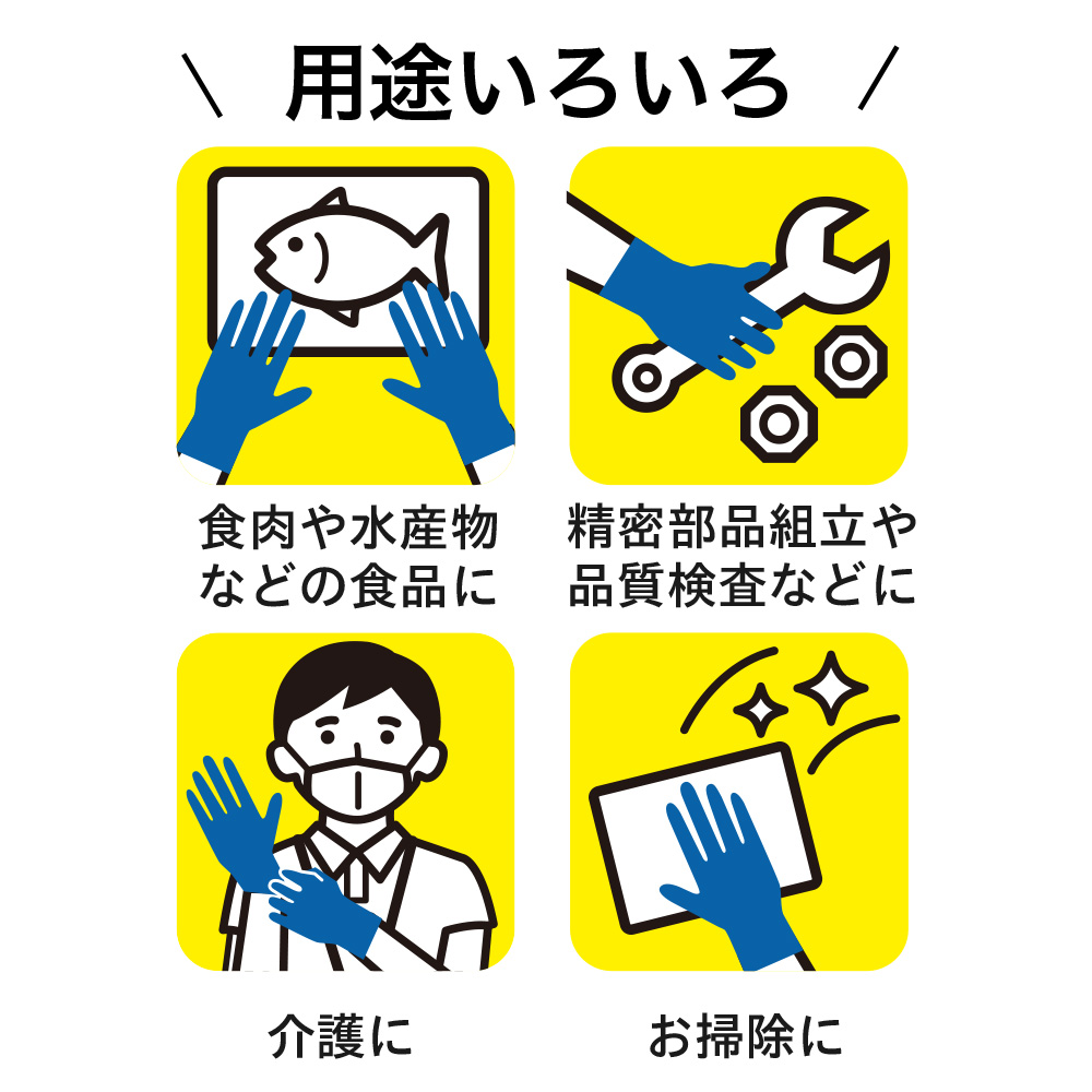 teniifit NITRILE ピュアブルー No.1500【ニトリルゴム製手袋